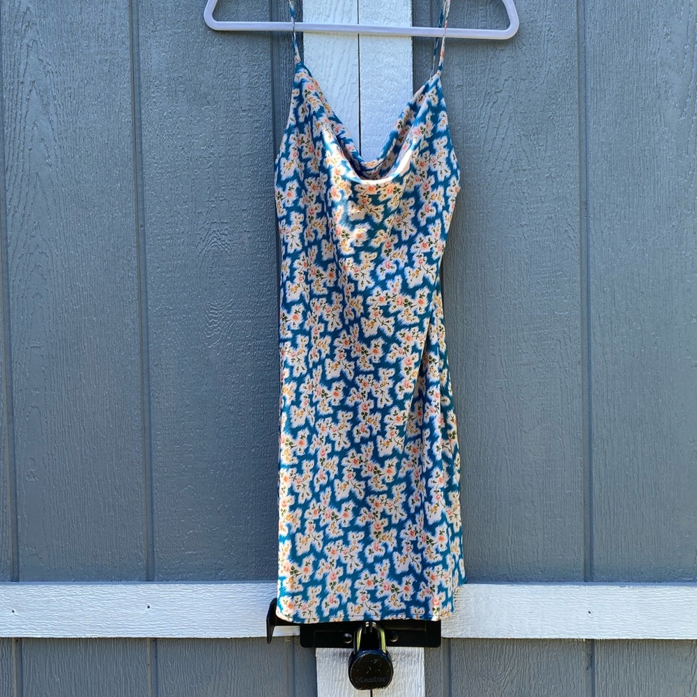 Mini print silk dress